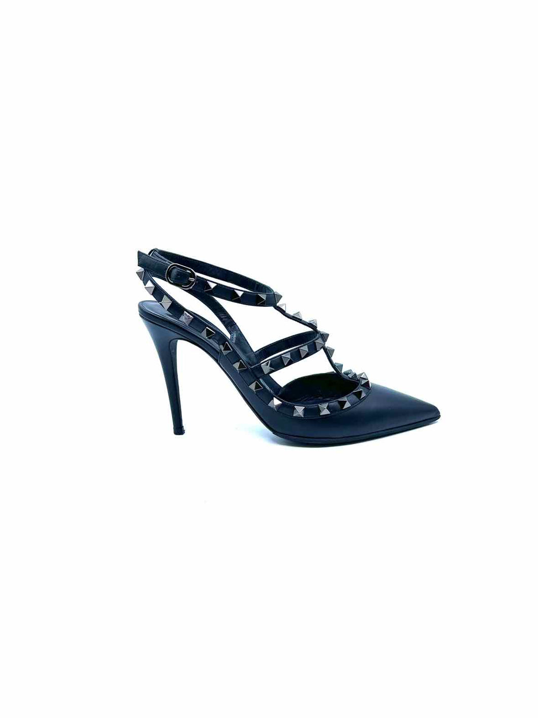 VALENTINO Size 8 Black Leather Pumps