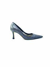 Load image into Gallery viewer, MANOLO BLAHNIK Size 8 Grey Canvas Solid Pumps
