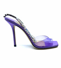 Load image into Gallery viewer, JIMMY CHOO Size 8.5 Purple Plastic Solid Sandals
