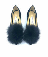 Load image into Gallery viewer, JIMMY CHOO Size 8.5 Black Glitter Solid Flats
