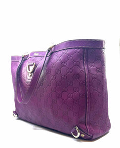 GUCCI Raspberry Leather LOGO Handbag