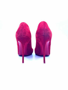 CHRISTIAN LOUBOUTIN Size 9.5 Red Suede Pumps