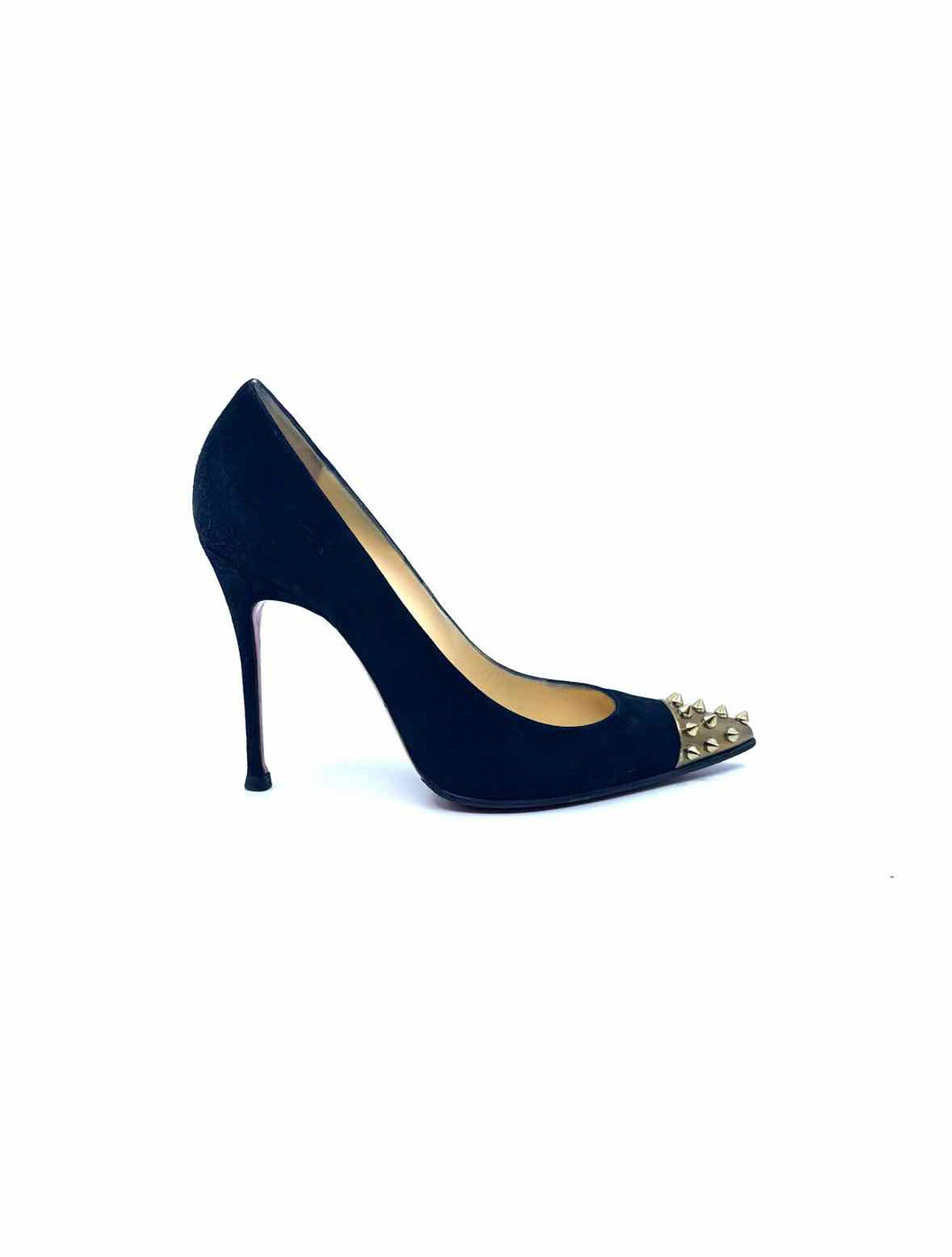 CHRISTIAN LOUBOUTIN Size 9 Black Suede Studs Pumps