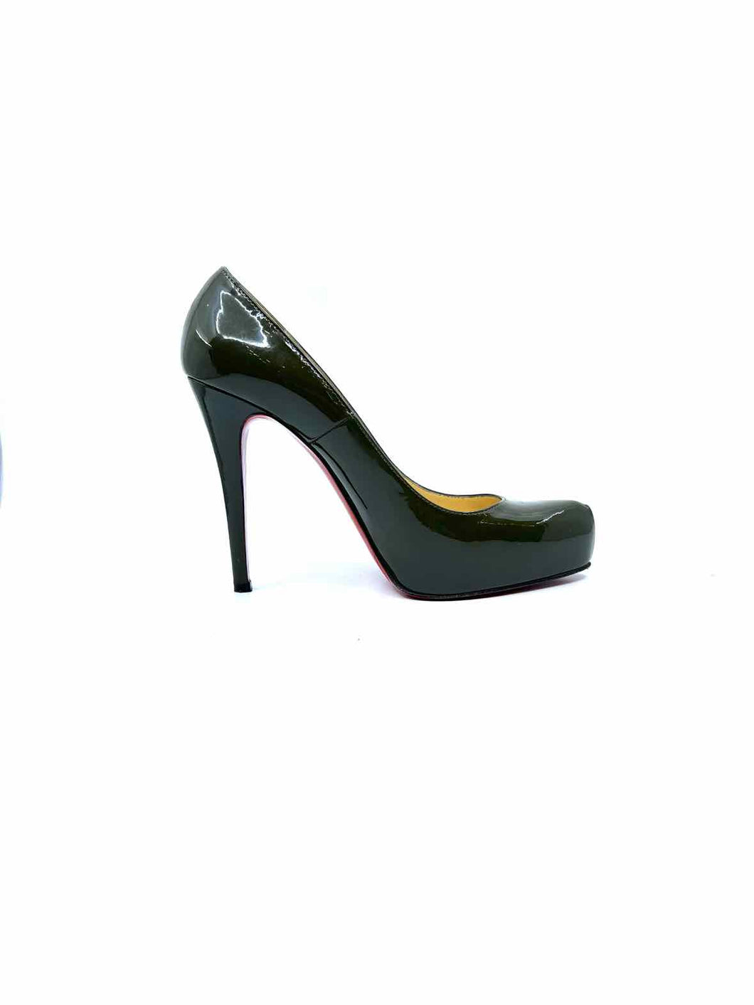 PRADA Size 8 Black Patent Leather Solid Wedge