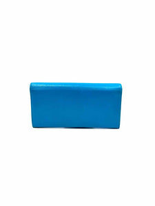CHANEL Turquoise Leather Wallet