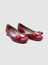 Load image into Gallery viewer, SALVATORE FERRAGAMO Size 7.5 Red Leather Solid Flats
