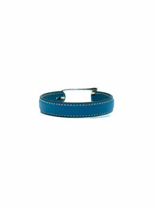 HERMES Blue Leather Bracelet