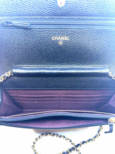 CHANEL Black Leather Quilted caviar Handbag