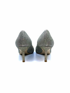 JIMMY CHOO Size 5 Silver Glitter Pumps