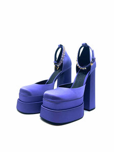 VERSACE Size 9 Purple Satin Pumps