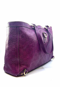 GUCCI Raspberry Leather LOGO Handbag