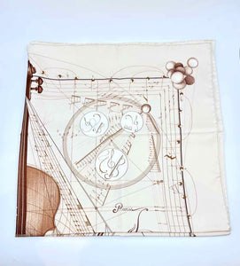 HERMES Beige Print Square Scarf