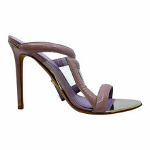 Load image into Gallery viewer, VERSACE Size 10 Lavender Patent Leather Plastic Geometric Sandals
