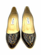 Load image into Gallery viewer, JIMMY CHOO Size 10 Brown Patent Leather Cheetah print Pumps

