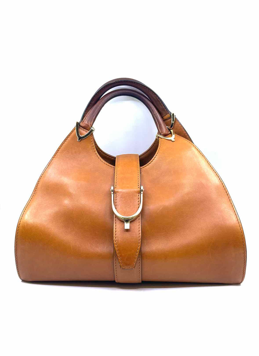 GUCCI Camel Leather Solid Handbag