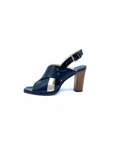JIMMY CHOO Size 8.5 Black Leather Solid Sandals