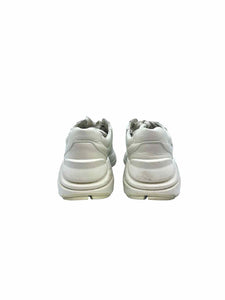GUCCI Rhyton Logo Sneaker Size 5 Cream Leather Solid Sneakers