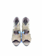 Load image into Gallery viewer, MIU MIU Size 7 Khaki Suede Wedge
