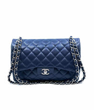 Load image into Gallery viewer, CHANEL Navy Leather Quilted caviar Handbag
