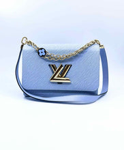 Load image into Gallery viewer, LOUIS VUITTON Blue Jean Epi Twist MM Blue Leather Solid Epi Handbag
