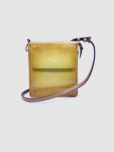 LOUIS VUITTON Motto Pouch Yellow Patent Leather Monogram Vernis Handbag