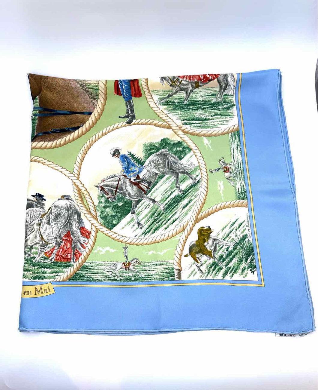 HERMES Blue Green Scarf