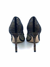 Load image into Gallery viewer, JIMMY CHOO Romy Size 11.5 Black Mesh Sequined Abstract Pumps
