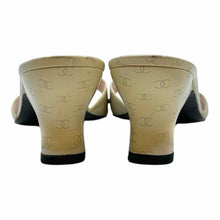 Load image into Gallery viewer, CHANEL Size 9 Cream Leather Monogram Sandals
