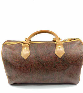 ETRO Maroon Coated canvas Paisley Handbag