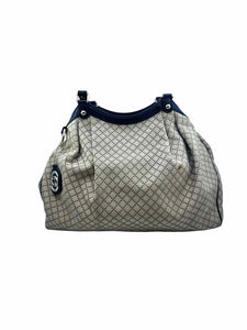 GUCCI Brown Canvas Diamond Handbag