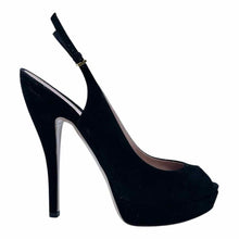 Load image into Gallery viewer, GUCCI Size 9 Black Suede Solid Sling back

