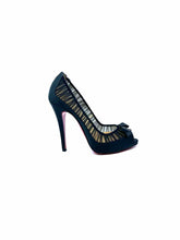 Load image into Gallery viewer, CHRISTIAN LOUBOUTIN Size 9 Black Satin Mesh Solid Pumps
