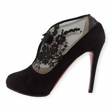 Load image into Gallery viewer, CHRISTIAN LOUBOUTIN Clic Clac Size 9.5 Black Suede Lace Solid Pumps
