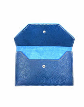 Load image into Gallery viewer, ARMANI COLLEZIONI Navy Leather Solid Clutch

