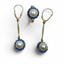 Load image into Gallery viewer, 14K Pearl Earrings Ring Set
