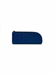 SALVATORE FERRAGAMO Blue Leather Cosmetic Case
