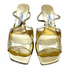 Load image into Gallery viewer, JIMMY CHOO Size 8.5 Gold Leather Metallic Solid Pumps
