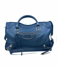 Load image into Gallery viewer, BALENCIAGA Navy Leather Handbag
