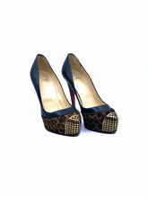 Load image into Gallery viewer, CHRISTIAN LOUBOUTIN Size 10 Brown, black Leather Pony Hair Cheetah print Pumps

