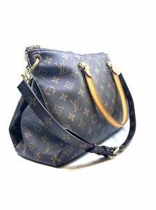 LOUIS VUITTON Brown Coated Leather Monogram Handbag