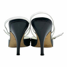 Load image into Gallery viewer, CHANEL Size 9 Navy, White Leather Stripe Sandals
