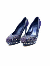 Load image into Gallery viewer, ALEXANDER MCQUEEN Size 9 Purple Suede, Leather Studs Pumps
