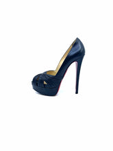 Load image into Gallery viewer, CHRISTIAN LOUBOUTIN Size 6.5 Black Leather Metallic Solid Pumps
