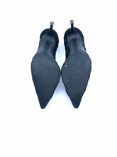 Load image into Gallery viewer, MANOLO BLAHNIK Size 9 Black Suede Leopard Pumps
