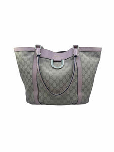 GUCCI Tan, Pink Canvas LOGO Tote
