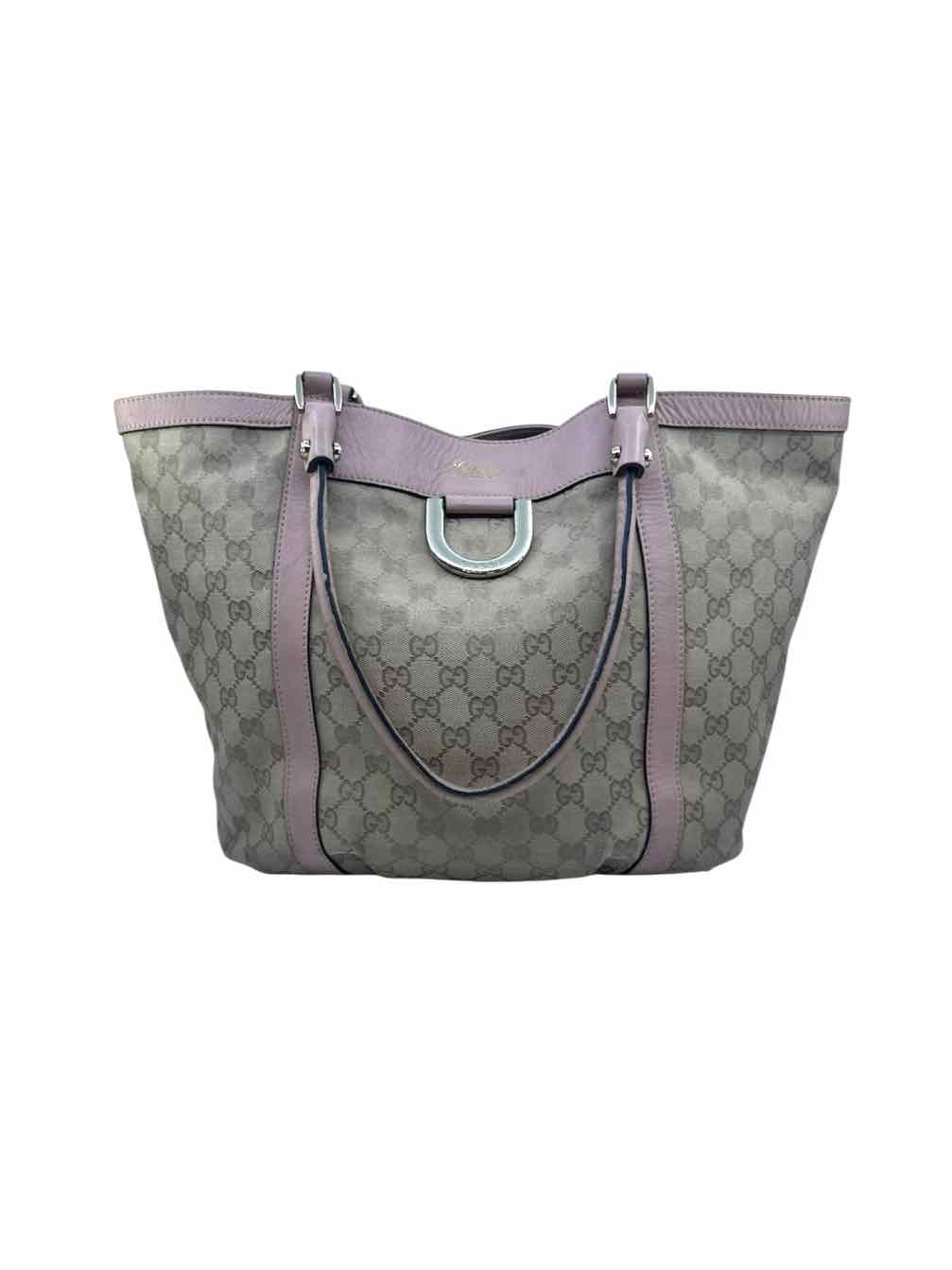 GUCCI Tan, Pink Canvas LOGO Tote