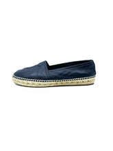 Load image into Gallery viewer, YVES SAINT LAURENT Espadrille Size 7 Black Leather Solid Flats
