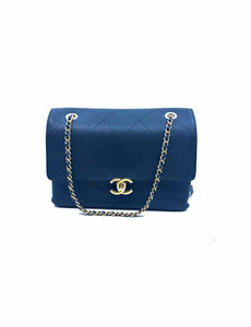 CHANEL Sleek and Chic Bag Black Leather Quilted Lamb Skin Handbag