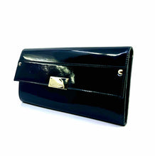 Load image into Gallery viewer, JIMMY CHOO Black Patent Leather Solid Clutch
