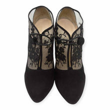 Load image into Gallery viewer, CHRISTIAN LOUBOUTIN Clic Clac Size 9.5 Black Suede Lace Solid Pumps
